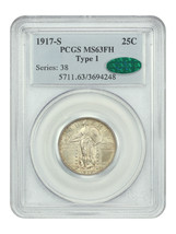 1917-S 25C PCGS/CAC MS63FH (Type 1) - Standing Liberty Quarter - Popular S-Mint - £1,156.56 GBP