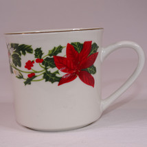 Gibson Everyday Christmas Holiday Poinsettia Coffee Mug Tea Cup Red Gree... - $55.01 MXN