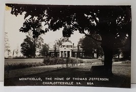 Monticello, Home Of Thomas Jefferson Charlottesville Va #60A Rppc Postcard C19 - £9.55 GBP