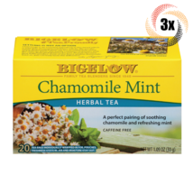 3x Boxes Bigelow Chamomile Mint Herbal Tea | 20 Pouches Per Box | 1.09oz - $21.55