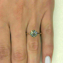 2 CT Round Cut Diamond Solitaire Engagement &amp; Wedding Ring 14K Yellow Gold Over - £63.52 GBP