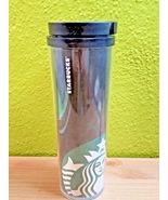 2011 Starbucks Black 20 oz Acrylic Travel Tumbler Coffee Mug Cup with Sl... - $31.49