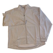 FootJoy FJ Beige Tan Lightweight Full Zip Jacket Zippered Pockets Mens XXL - $34.99