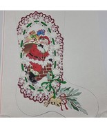 Handpainted Needlepoint Canvas Strictly XMAS Stocking Santa Chimney 27&quot; ... - $324.95