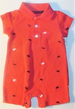 Carters Infant Boys Creepers Rompers Orange Lizards Size Newborn 5-8lbs NWT - £7.29 GBP