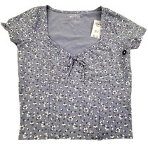 Hollister Floral Crop Top Blouse Size Medium Must Have Collection Corset... - £11.08 GBP