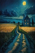 Van Gogh Cypress Wheat Field Colorful Canvas Art Print 15.7&quot; x 23.6&quot; NEW! - £9.40 GBP