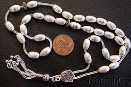 Greek Komboloi All Solid Sterling Silver Corrugated Beads 1+ Troy Ounce - $231.66