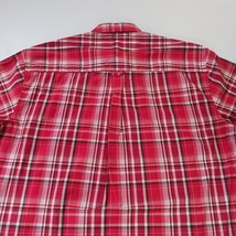 Kings Club Sportswear Men's Red/White Plaid Short Sleeve Button-Down Shirt Sz L image 14