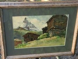 Nicolas Markovitch Vintage Modern Landscape Watercolor Framed Serigraph Art - £379.23 GBP