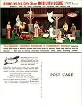 Michigan Frankenmuth Bronner&#39;s Christmas Life Size Nativity Scene VTG Postcard - $9.40