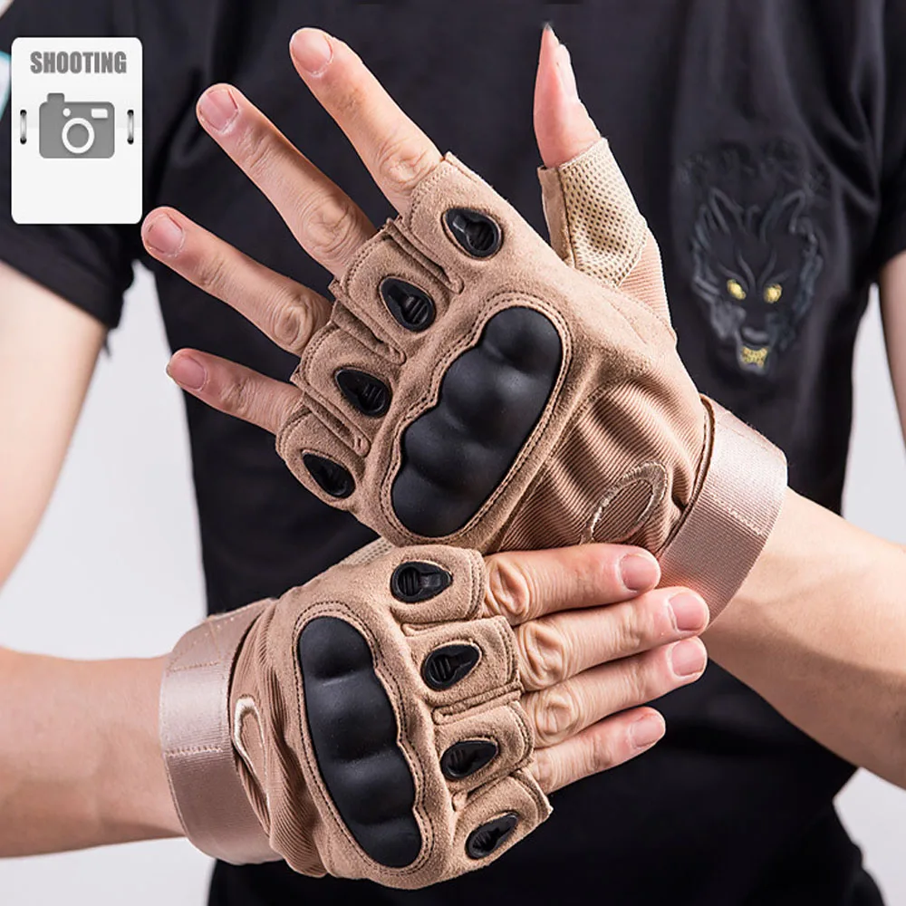 Half Finger Motorcycle Gloves Outdoor Cross Country Race Breathable Tactical - £16.87 GBP