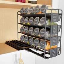 Pull Out Spice Rack Organizer With 20 Jars, Heavy Duty Slide Out Seasoni... - $87.39