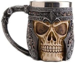 350ml 3D Skull Horn Knight Cool Stainless Steel Cup Coffee Cups and Mugs Coffee  - £107.91 GBP