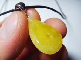 Yellow White Natural Baltic Amber  Sterling Silver Pendant Amber   Jewellery - £46.69 GBP