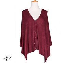 Burgundy Scarf Shawl Shrug Button Up Style for Casual or Evening 60x22&quot; ... - £19.23 GBP