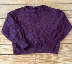 Express Women’s Fuzzy pullover sweater size S Purple F3 - £11.66 GBP
