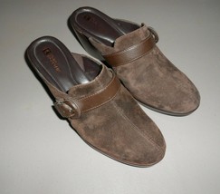 White Mountain Slip on Clogs/Comfort Shoes-Brown Suede- Leather Upper Size 81/2M - £19.97 GBP