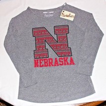 Nwt Pressbox Womens Ncaa Nebraska Huskers Gray Long Sleeve Pullover Shirt S Or M - $10.00