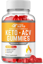 (1 Bottle) 6 Pack Keto ACV Gummies Weight Loss - 60 Gummies - $46.32