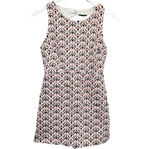 Zara Sleeveless Romper Pink Size S Shorts Keyhole Back Lined Geometric Cut Out - £19.80 GBP