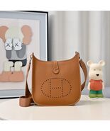 Fashion trend women's bag classic leather bag Evelynebag 28cm bag brown ... - $105.00