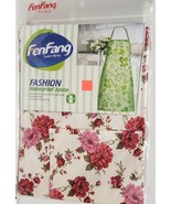 Printed Cotton Kitchen Apron with pocket, COLORFUL FLOWERS # 3, Fen Fang - £11.84 GBP