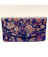 Vintage Silk Asian Style Embroidered Clutch Cosmetic Bag 7.5 x 4.25 inch - £12.26 GBP