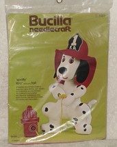 Spotty Firehouse Dog Kit Soft Stuffed Dalmation &amp; Fire Hydrant Bucilla 3417 - £9.53 GBP