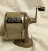 Sanford Chicago Pencil Sharpener--Vintage Metal Hand Crank--Wall Or Desk... - $18.50