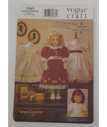 VOGUE CRAFT PATTERN #7163 18&quot; VOGUE DOLL COLLECTION HEIRLOOM CLOTHES UNC... - £8.01 GBP