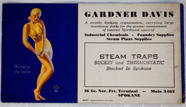 Earl Moran Pin-up Ink Blotter Wringing the belle 1940&#39;s Gardner Davis Sp... - $12.99