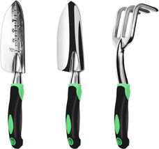 Elegant 3-Pack Garden Tools Set - Hand Trowel, Cultivator &amp; Transplant Rake - $20.74