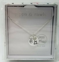 Necklace Peace Love Haul Trucking 20&quot; Cubic Zirconia 925 Silver Plating - £12.08 GBP