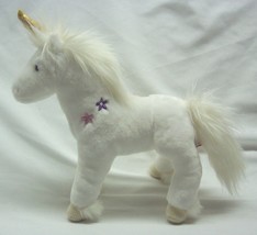 Douglas Soft White Unicorn W/ Flowers On It 9" Plush Stuffed Animal Toy - £14.32 GBP