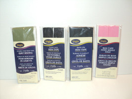 NEW Lot of 4 Wrights Bias Tape, Lace Hem Tape, Quilt Binding Black, Pink, Green - £11.66 GBP