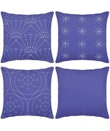 Throw Pillow Cases 18x18 Set of 4 Geometric Design Decorative Cushion Co... - $27.15 CAD