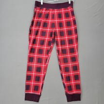 Gilligan Omalley Women Pajama Pants Size L Red Blue Stretch Classic Plaid Fitted - £7.36 GBP