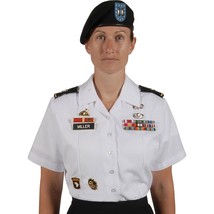 WOMENS ARMY SERVICE SHORT SLEEVE UNIFORM ASU Dress Bright White Shirt AL... - £22.23 GBP+