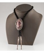 Sterling Silber Rosa Achat Bolo Krawatte mit Silber Bolotie Atemberaubend - €471,06 EUR