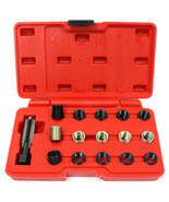 16pc Spark Plug Thread Repair Rethreading Tool Kit M16 Threaded Coil Insert - $30.54 CAD