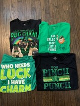 St. Patrick&#39;s Day men t-shirts dogs pugs leprechauns green black sz M, L, XL  - £9.61 GBP