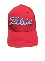 Titleist Golf Hat Red PRO V1 FJ Embroidered Mesh Cap Medium-Large - £13.28 GBP