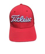 Titleist Golf Hat Red PRO V1 FJ Embroidered Mesh Cap Medium-Large - £13.36 GBP