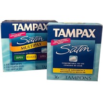 Vintage Tampax Satin Tampons Super, Regular, Lites 72 Tampons - $59.99