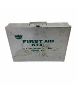 Vintage 60&#39;s A.E. Halperin Co Inc Halco Heavy Duty First Aid Kit Metal B... - £33.50 GBP