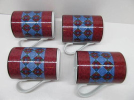 Dansk Quiltings Ruby Flowers Coffee Mug Portugal Bundle of 4 - $39.00