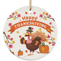 Thanksgiving Turkey Ornament Happy Giving Cute Turkey With Hat Ornaments Gift - £11.86 GBP