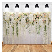 White Rose Floral Theme Photography Backdrops Bridal Shower Wedding Flowers Phot - £19.65 GBP