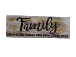 Spoontiques Resin Desk Sign - New - Family Where Life Begins... - £8.78 GBP
